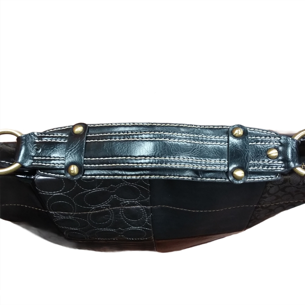 ☆☆SOLD☆☆Coach Brown Patchwork Leather Shoulder Bag - Picture 6 of 15